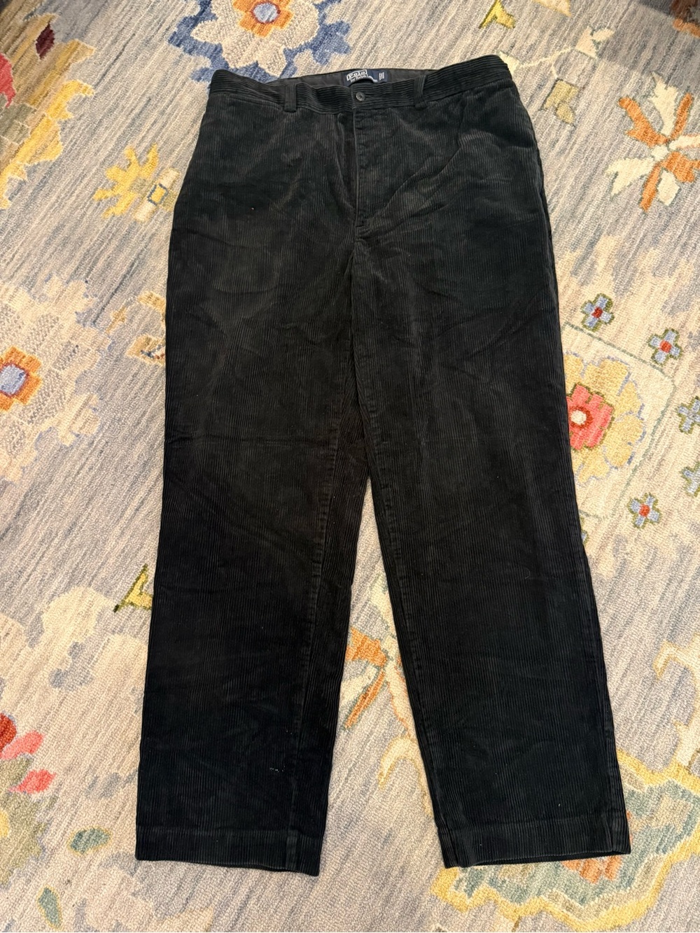 Polo by Ralph Lauren Philip Pant Mens 38x32 black Corduroy Casual Trousers